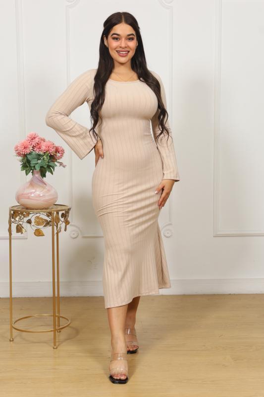 Vestido largo mangas campana